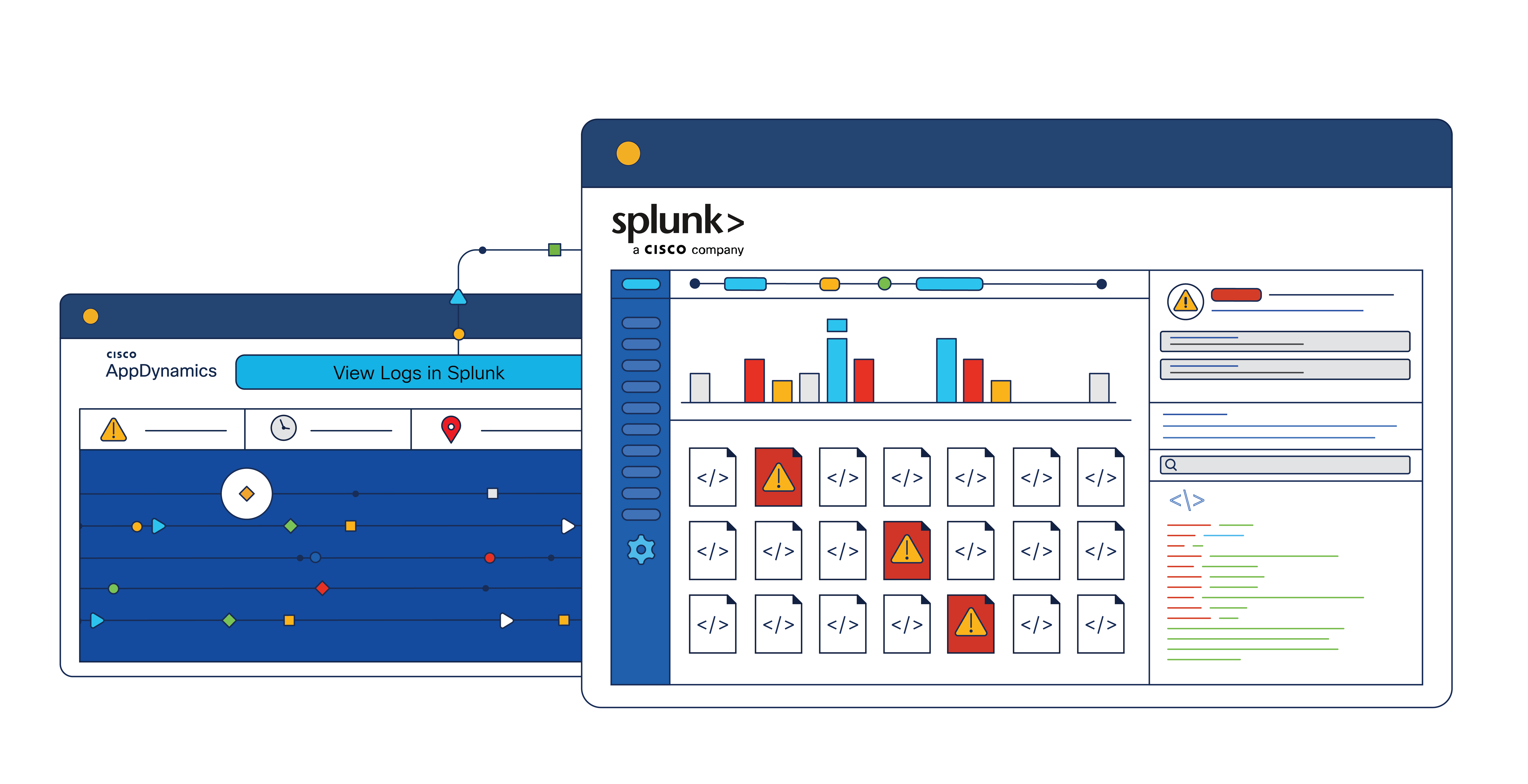 iconographic image illustrating deep linking using computer and folder images